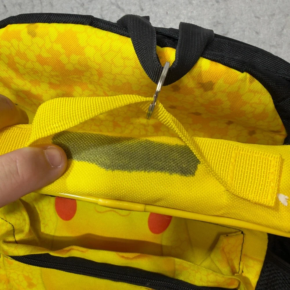 Pokemon Pikachu Backpack and Matching Lunch Pouch Set Yellow Black‎ Anime Bag